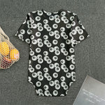 Black And White Eyeball Pattern Print Men's Bodysuit