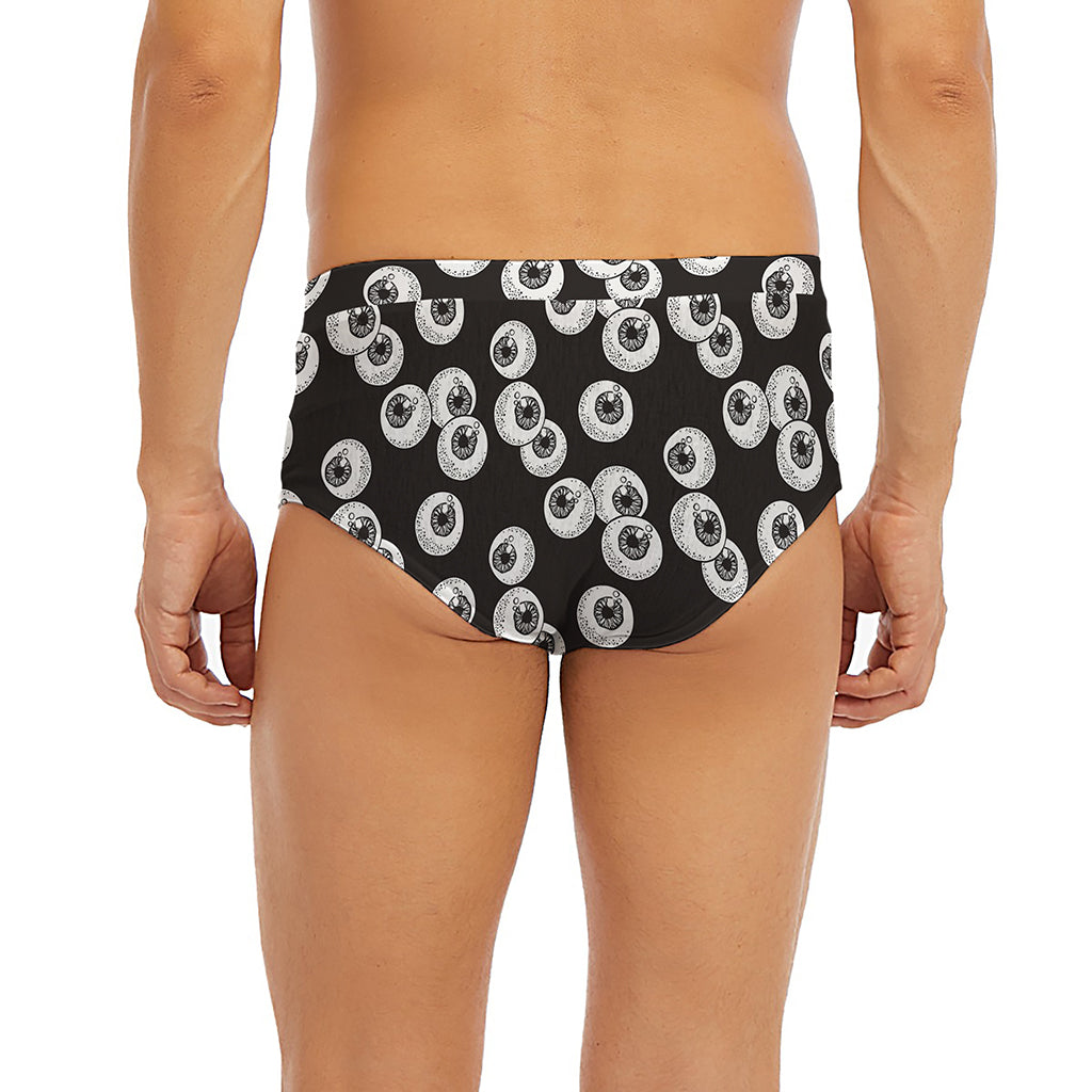 Black And White Eyeball Pattern Print Men's Briefs
