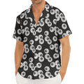 Black And White Eyeball Pattern Print Men's Deep V-Neck Shirt