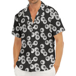 Black And White Eyeball Pattern Print Men's Deep V-Neck Shirt