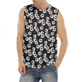 Black And White Eyeball Pattern Print Men's Fitness Tank Top