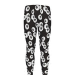 Black And White Eyeball Pattern Print Men's leggings