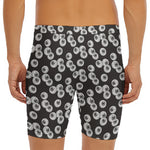Black And White Eyeball Pattern Print Men's Long Boxer Briefs