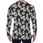 Black And White Eyeball Pattern Print Men's Long Sleeve T-Shirt