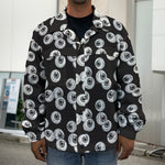 Black And White Eyeball Pattern Print Men's Shirt Jacket