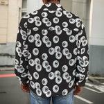 Black And White Eyeball Pattern Print Men's Shirt Jacket