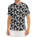 Black And White Eyeball Pattern Print Men's Short Sleeve Rash Guard