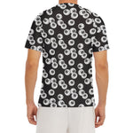 Black And White Eyeball Pattern Print Men's Short Sleeve Rash Guard