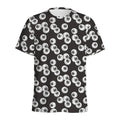 Black And White Eyeball Pattern Print Men's Athletic T-Shirt