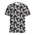 Black And White Eyeball Pattern Print Men's Sports T-Shirt