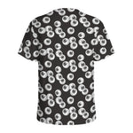 Black And White Eyeball Pattern Print Men's Sports T-Shirt