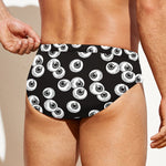 Black And White Eyeball Pattern Print Men's Swim Briefs