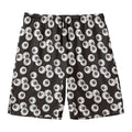 Black And White Eyeball Pattern Print Men's Swim Trunks