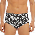 Black And White Eyeball Pattern Print Men's Triangle Swim Briefs