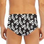 Black And White Eyeball Pattern Print Men's Triangle Swim Briefs