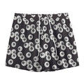 Black And White Eyeball Pattern Print Mesh Shorts