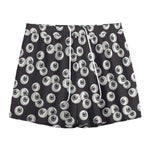 Black And White Eyeball Pattern Print Mesh Shorts
