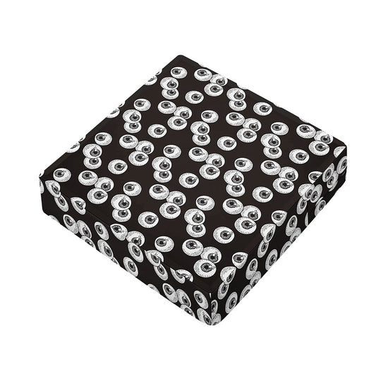 Black And White Eyeball Pattern Print Outdoor Seat Cushion Cover