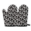 Black And White Eyeball Pattern Print Oven Mitts