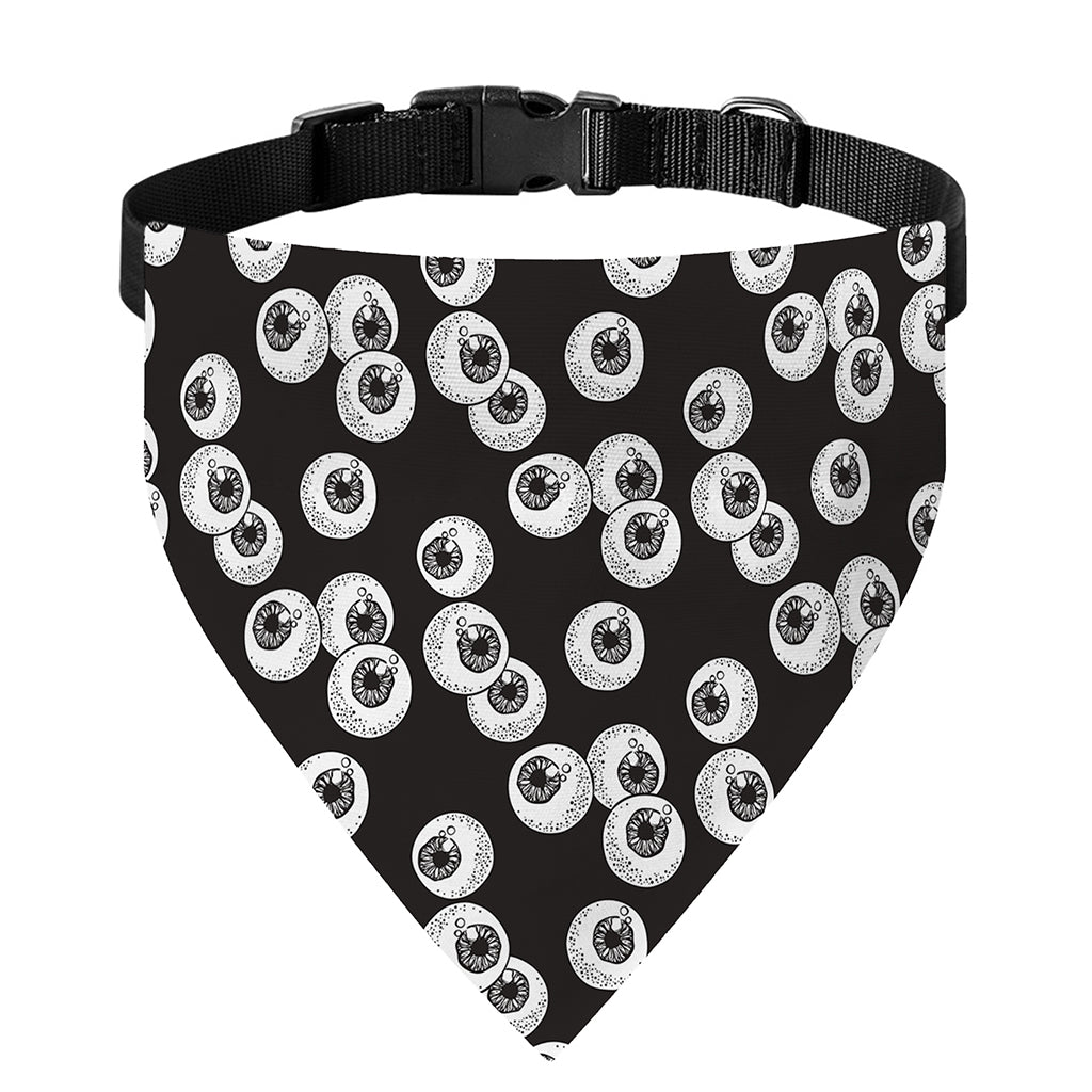 Black And White Eyeball Pattern Print Over The Collar Dog Bandana