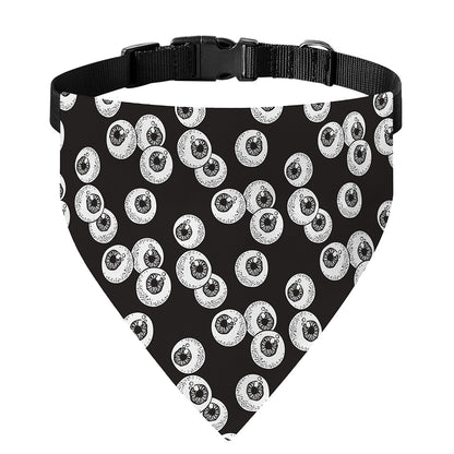 Black And White Eyeball Pattern Print Over The Collar Dog Bandana