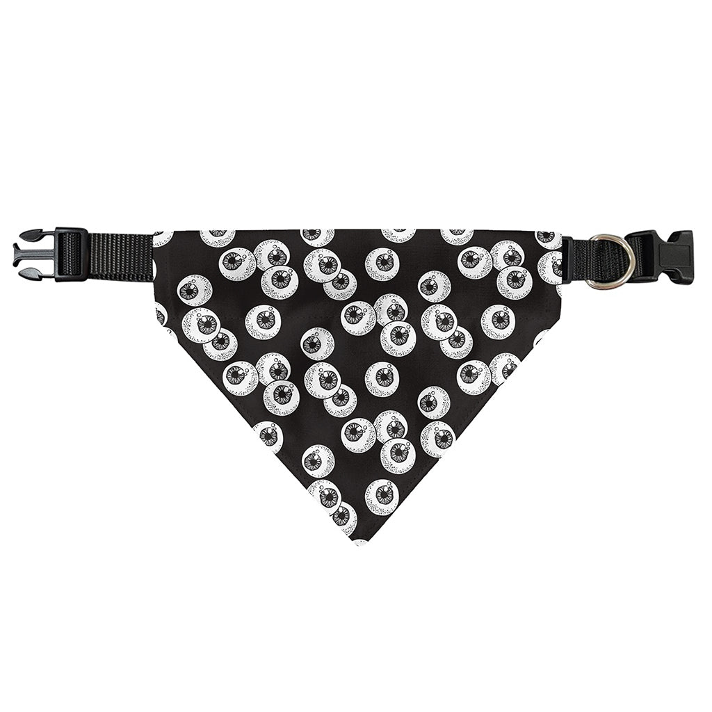 Black And White Eyeball Pattern Print Over The Collar Dog Bandana