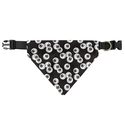 Black And White Eyeball Pattern Print Over The Collar Dog Bandana