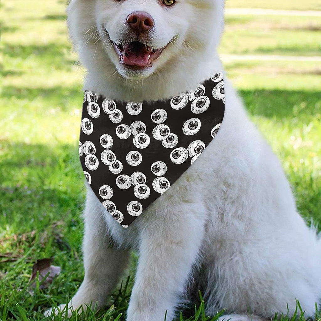 Black And White Eyeball Pattern Print Over The Collar Dog Bandana