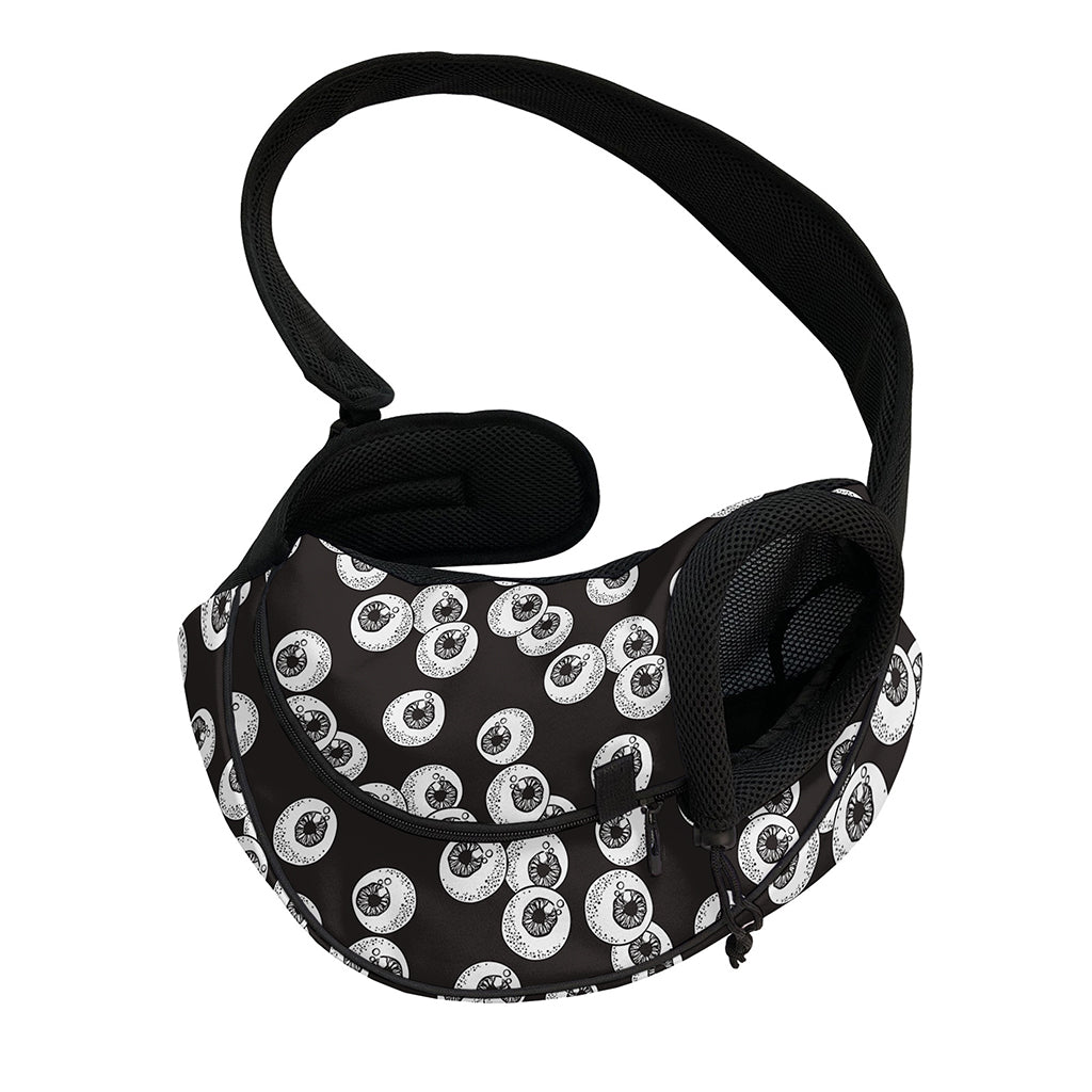 Black And White Eyeball Pattern Print Pet Sling Carrier