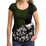 Black And White Eyeball Pattern Print Pet Sling Carrier
