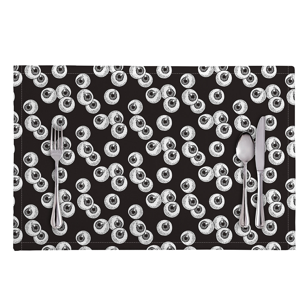 Black And White Eyeball Pattern Print Placemat