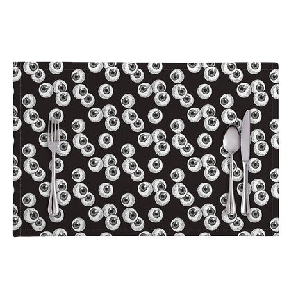 Black And White Eyeball Pattern Print Placemat