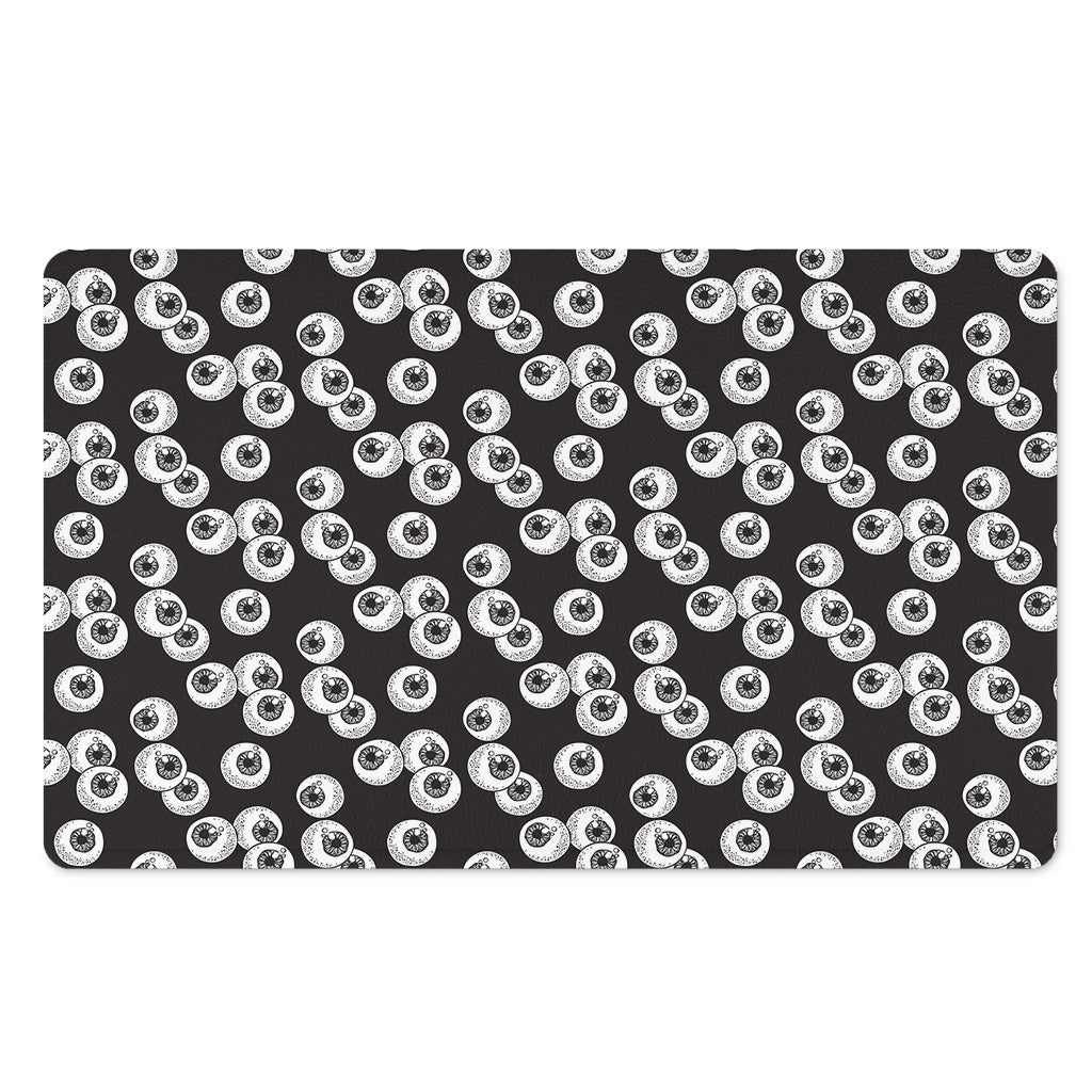 Black And White Eyeball Pattern Print Polyester Doormat