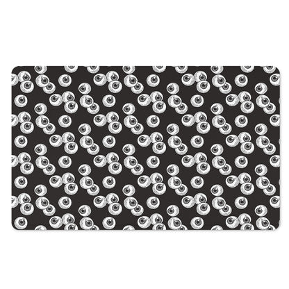 Black And White Eyeball Pattern Print Polyester Doormat