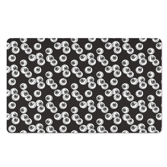 Black And White Eyeball Pattern Print Polyester Doormat