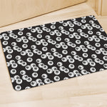 Black And White Eyeball Pattern Print Polyester Doormat