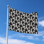 Black And White Eyeball Pattern Print Polyester Flag