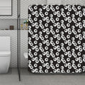 Black And White Eyeball Pattern Print Polyester Shower Curtain