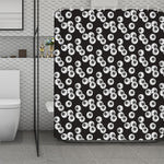 Black And White Eyeball Pattern Print Polyester Shower Curtain