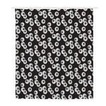 Black And White Eyeball Pattern Print Polyester Shower Curtain