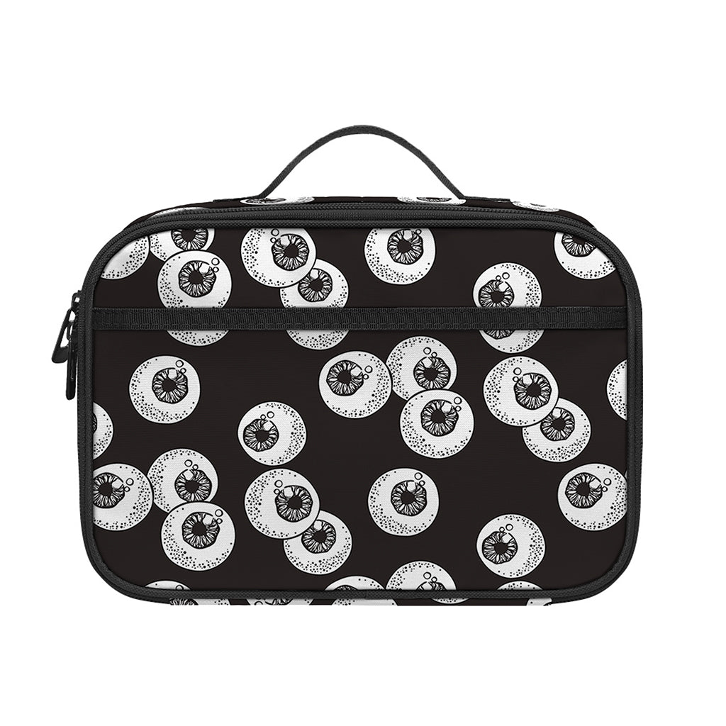 Black And White Eyeball Pattern Print Portable Lunch Bag