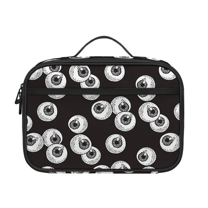 Black And White Eyeball Pattern Print Portable Lunch Bag