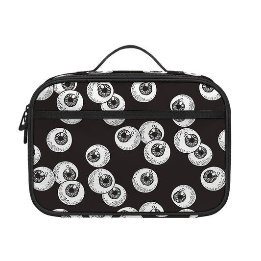 Black And White Eyeball Pattern Print Portable Lunch Bag