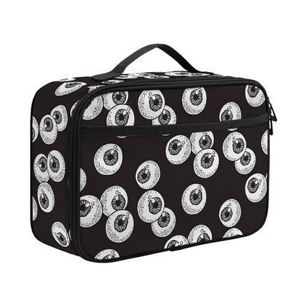 Black And White Eyeball Pattern Print Portable Lunch Bag
