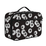 Black And White Eyeball Pattern Print Portable Lunch Bag