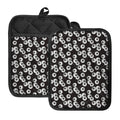 Black And White Eyeball Pattern Print Pot Holders With Pocket