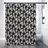 Black And White Eyeball Pattern Print Premium Shower Curtain