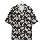 Black And White Eyeball Pattern Print Rayon Hawaiian Shirt