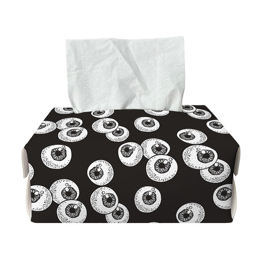 Black And White Eyeball Pattern Print Rectangle Tissue Box Cover