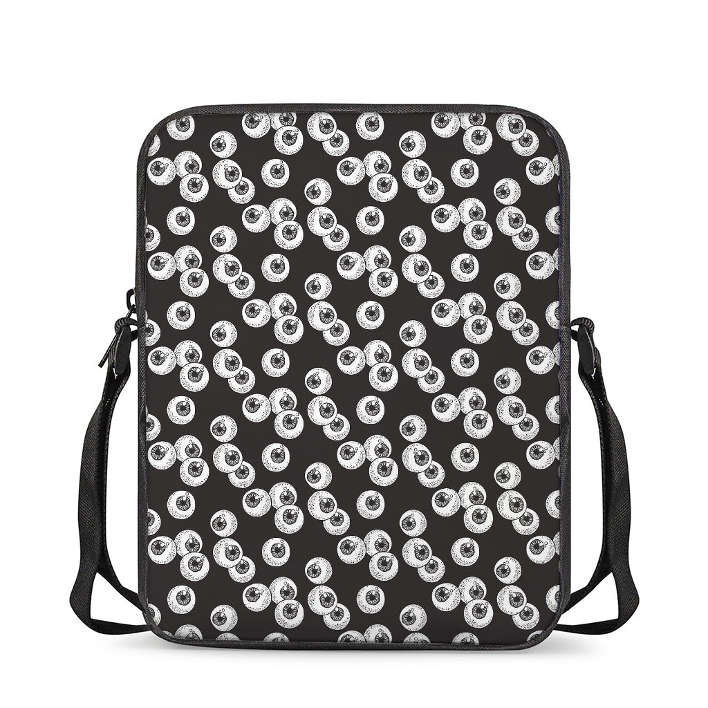 Black And White Eyeball Pattern Print Rectangular Crossbody Bag